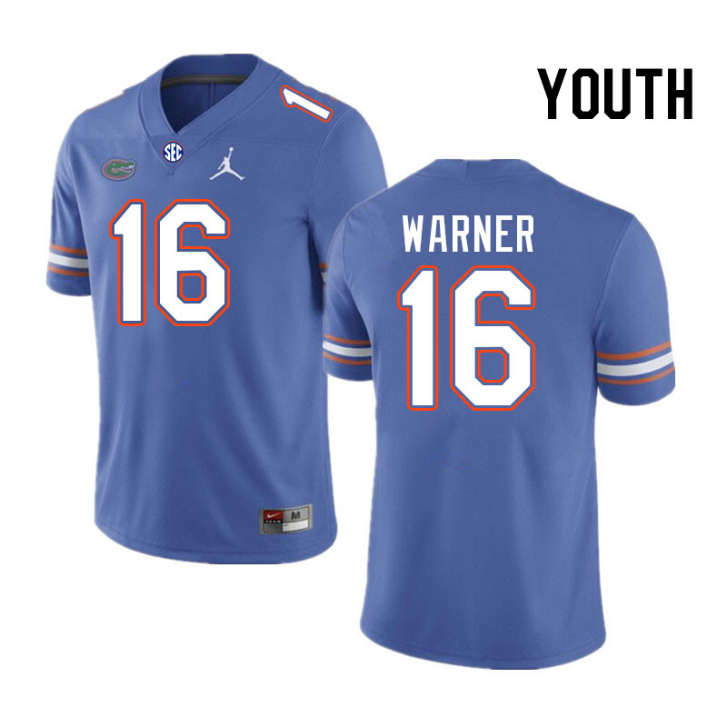 Youth #16 Aidan Warner Florida Gators College Football Jerseys Stitched-Royal